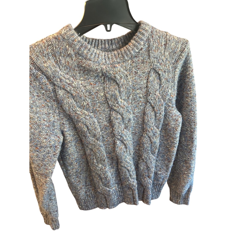 A New Day Cable Knit Crewneck Pullover Sweater Blue Extra Small XS